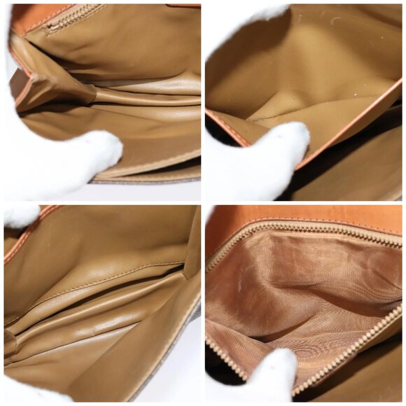 CELINE Macadam Canvas Shoulder Bag PVC Leather Brown Gold Auth - Picture 14 of 16